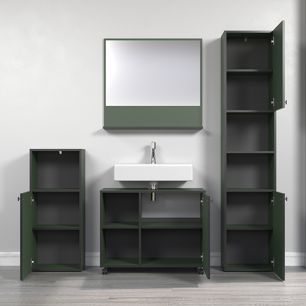 Provence Wooden Bathroom Furniture Set in Green