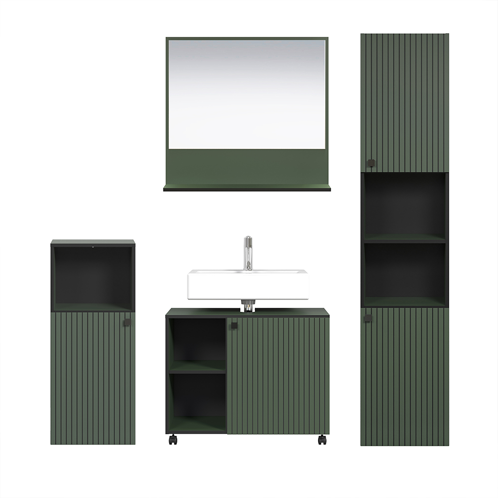Provence Wooden Bathroom Furniture Set in Green