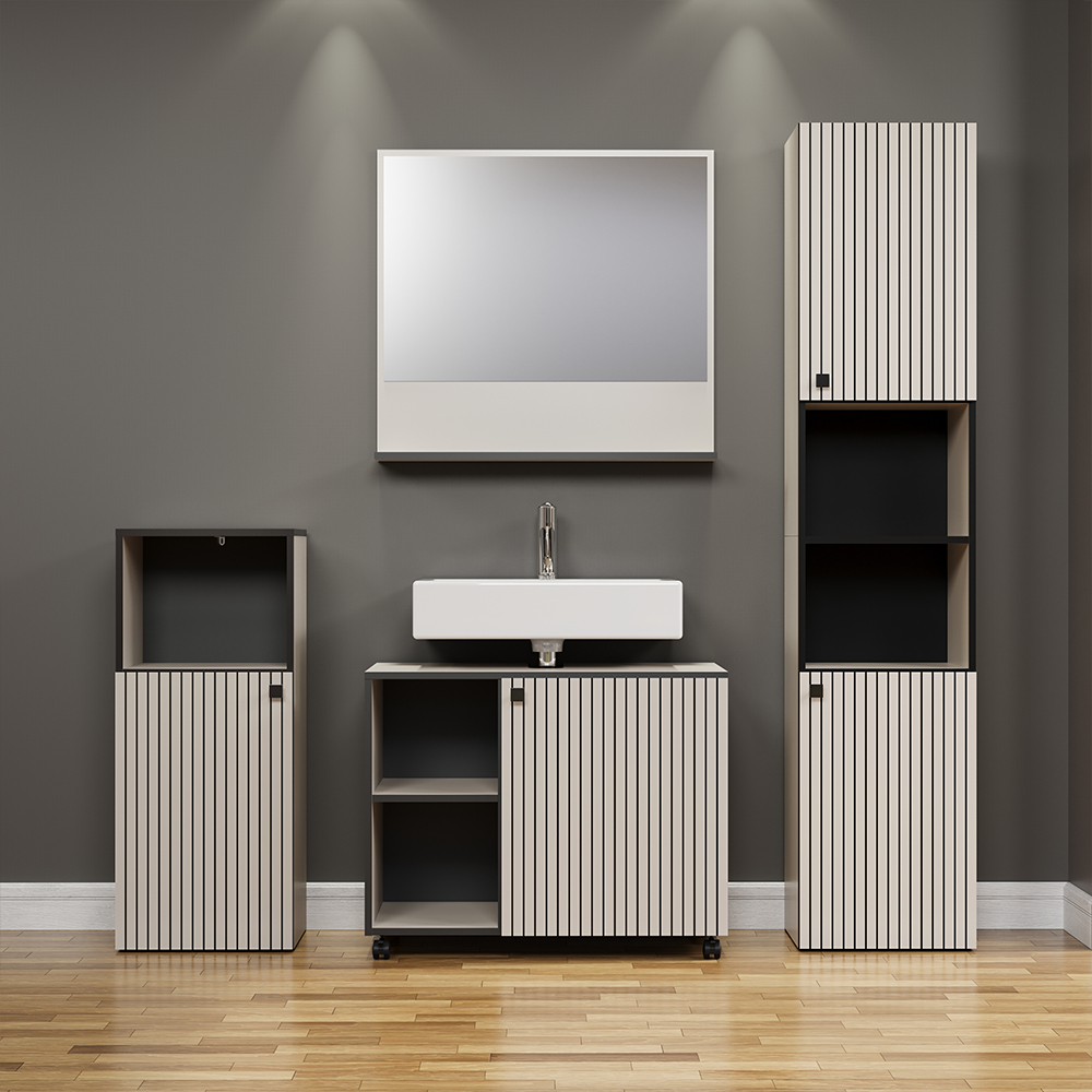 Provence Wooden Bathroom Furniture Set in Light Grey