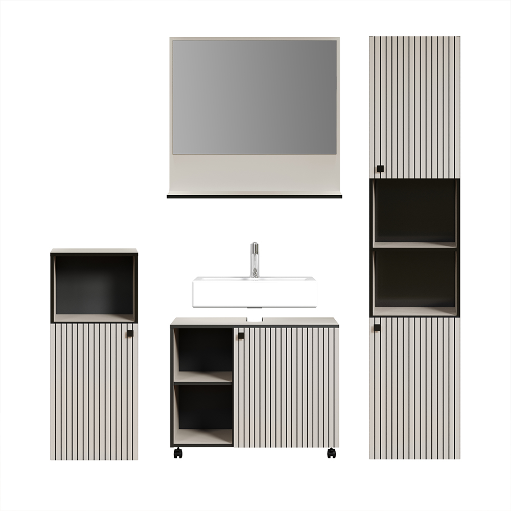 Provence Wooden Bathroom Furniture Set in Light Grey