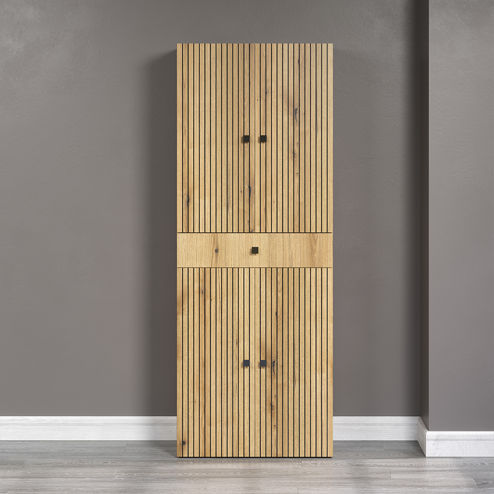 Provence Wooden Bathroom Storage Cabinet with 1 Drawer in Evoke Oak
