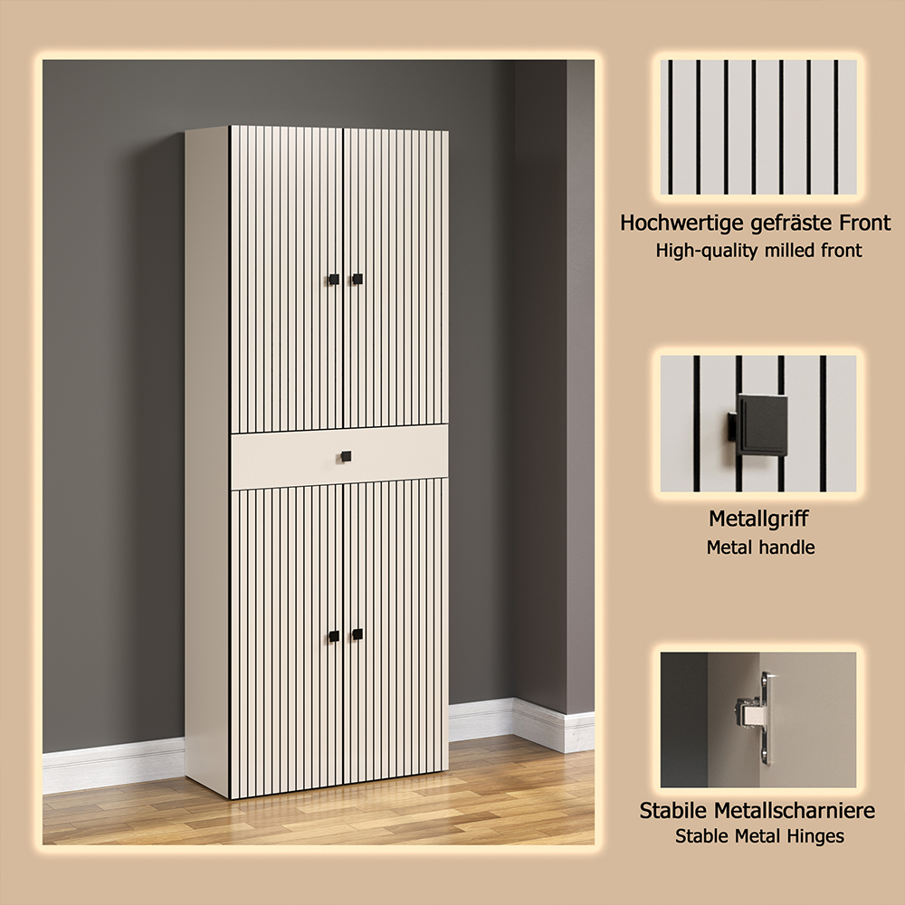 Provence Wooden Bathroom Storage Cabinet with 1 Drawer in Light Grey