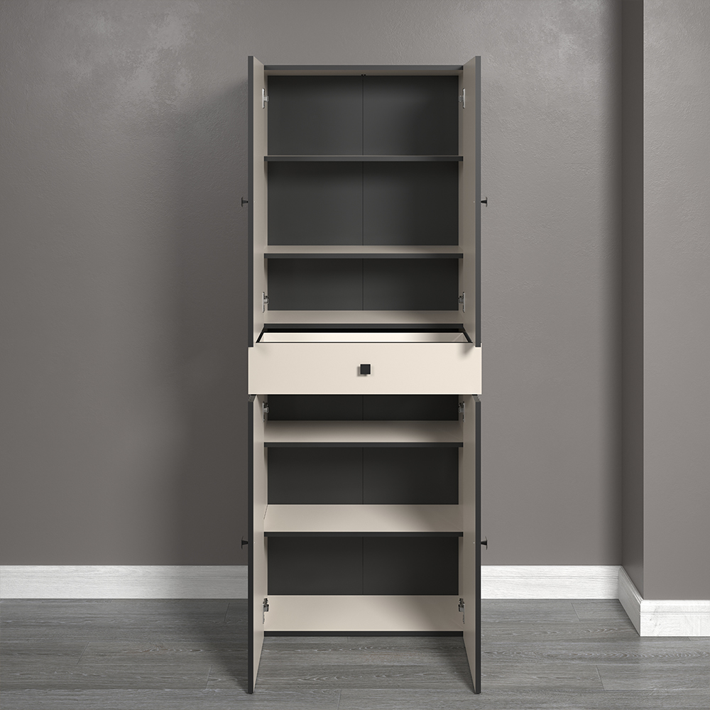 Provence Wooden Bathroom Storage Cabinet with 1 Drawer in Light Grey
