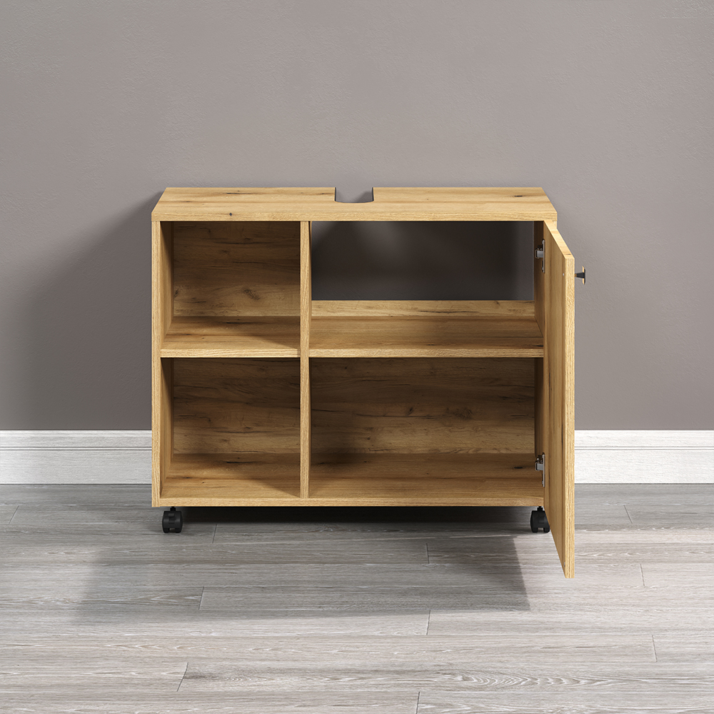 Provence Wooden Bathroom Furniture Set with 4 Doors in Evoke Oak