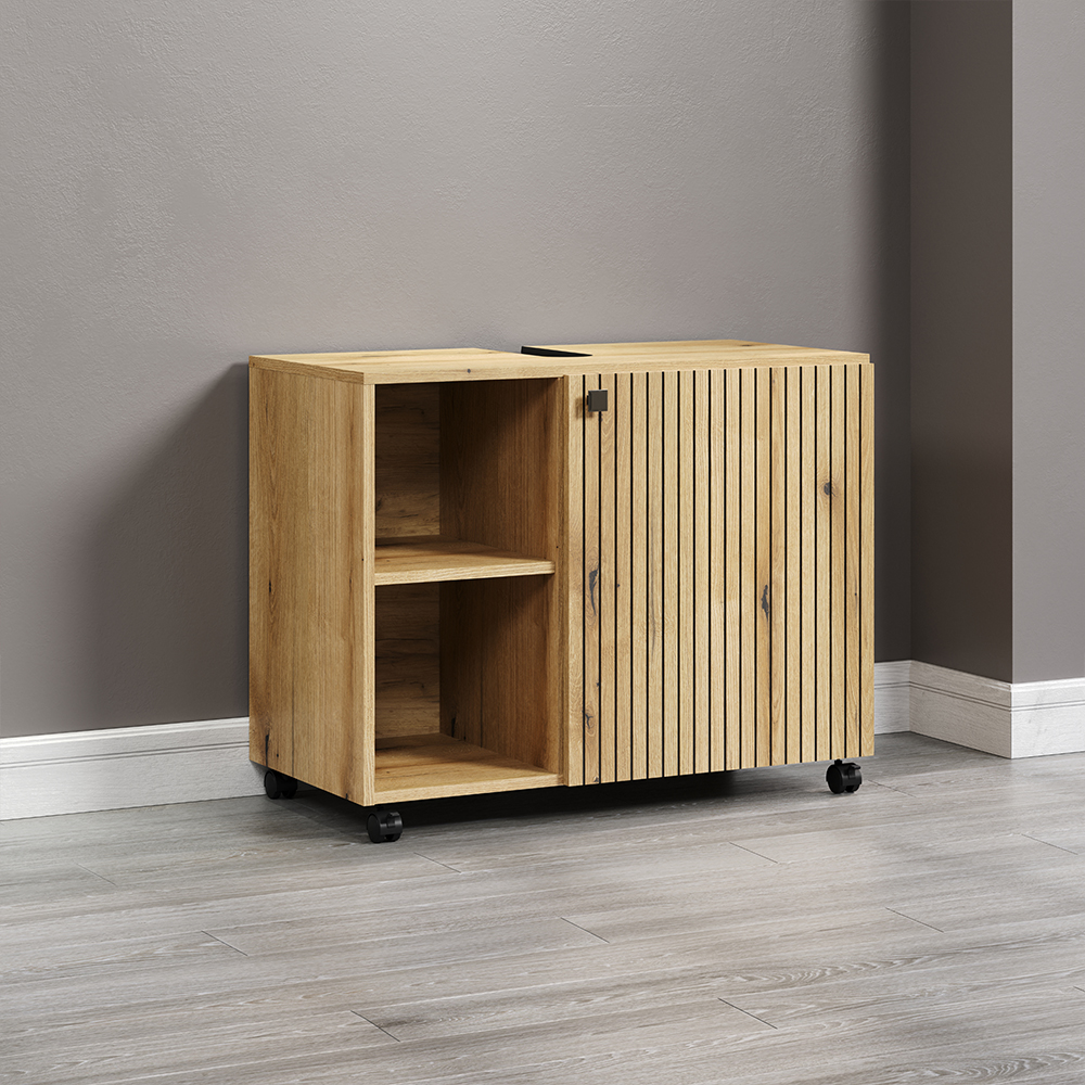 Provence Wooden Bathroom Furniture Set with 4 Doors in Evoke Oak