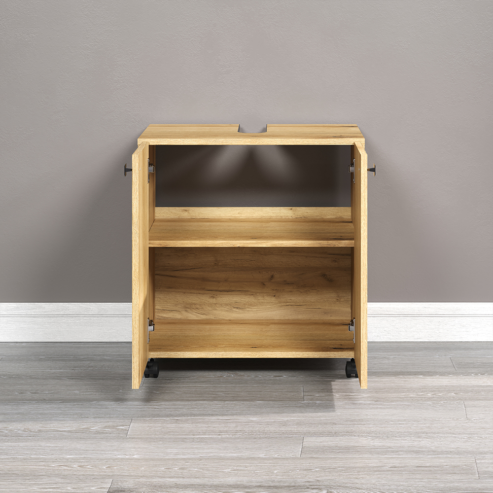 Provence Wooden Bathroom Furniture Set with 5 Doors in Evoke Oak