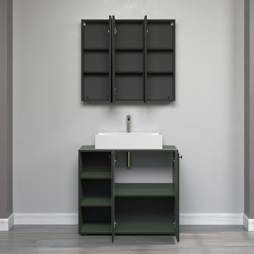 Provence Wooden Vanity Unit in Green