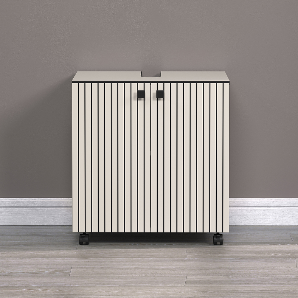 Provence Wooden Vanity Unit with 2 Doors in Light Grey