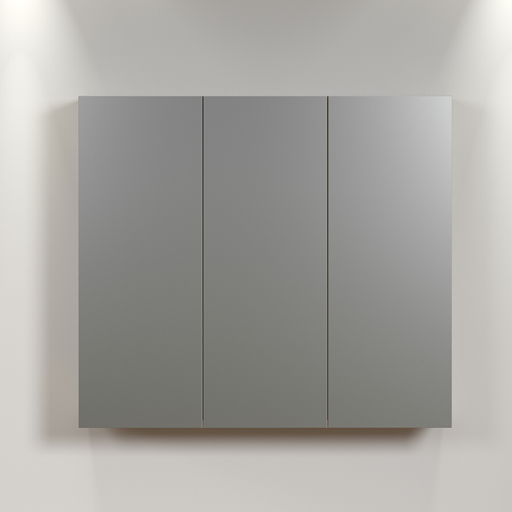 Provence Wooden Wall Mounted Bathroom Mirror Cabinet in Anthracite and Evoke Oak