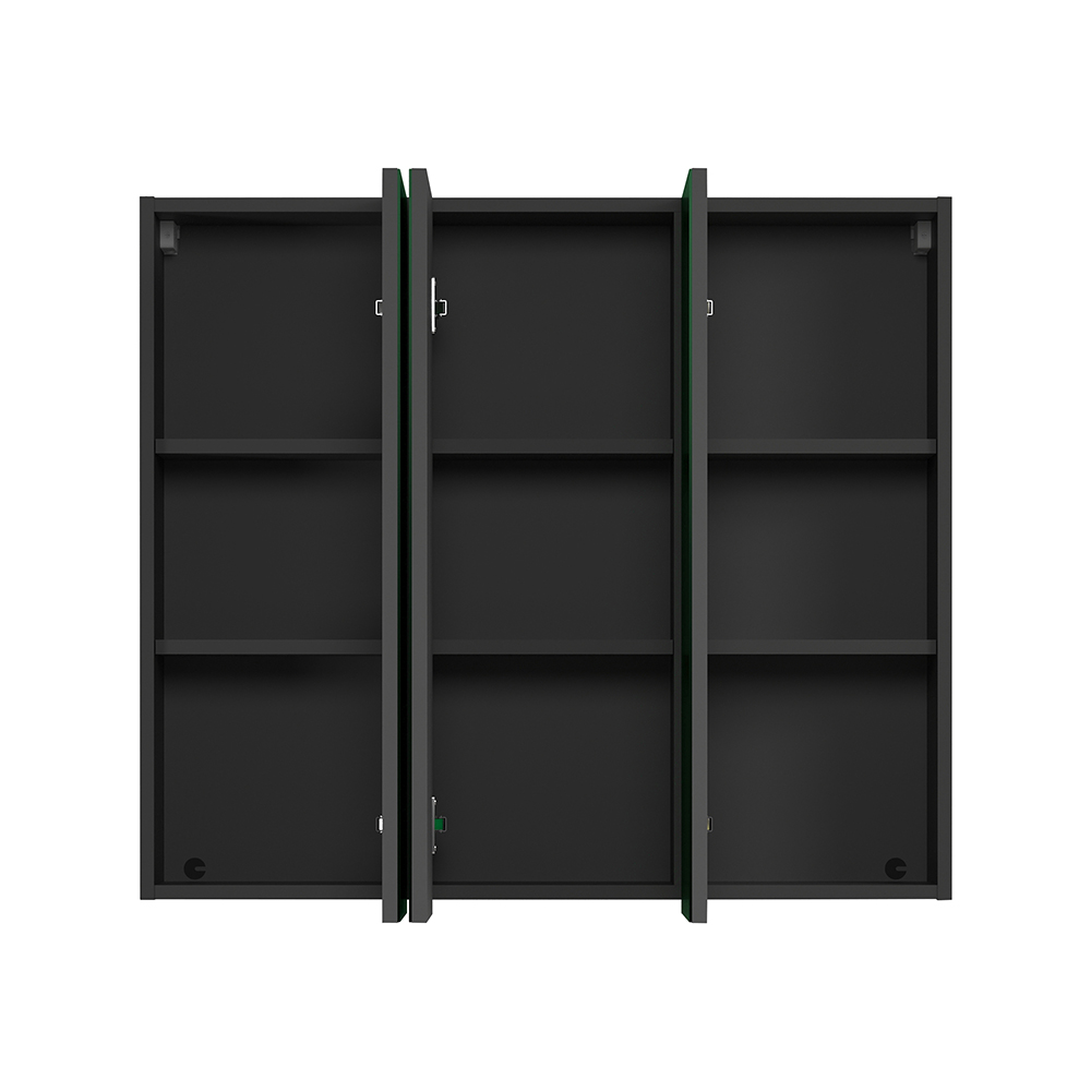 Provence Wooden Wall Mounted Bathroom Mirror Cabinet in Anthracite and Evoke Oak