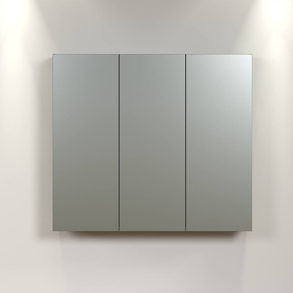 Provence Wooden Wall Mounted Bathroom Mirror Cabinet in Green