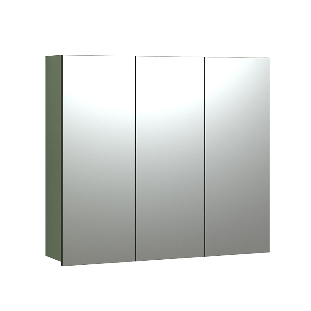 Provence Wooden Wall Mounted Bathroom Mirror Cabinet in Green