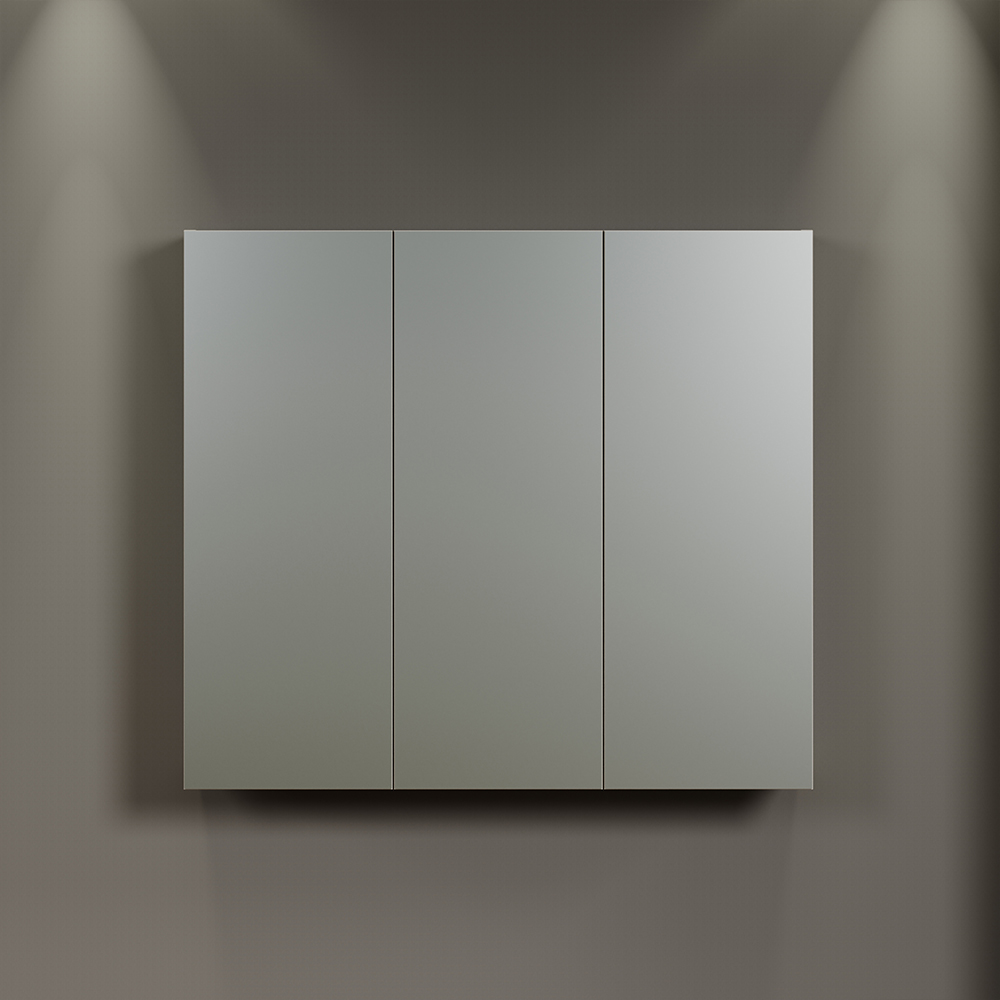 Provence Wooden Wall Mounted Bathroom Mirror Cabinet in Light Grey