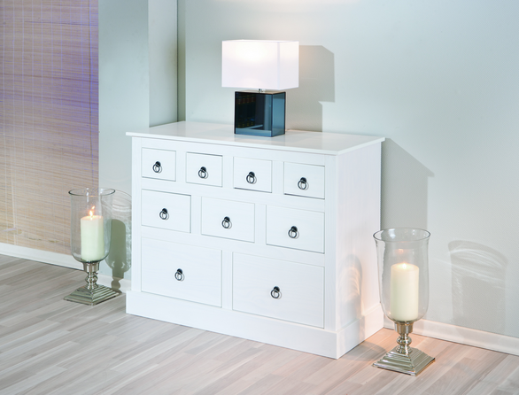 Read more about Stanley 9 drawer chest in solid white wood