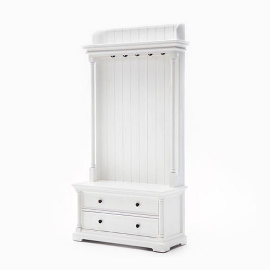 Proviko Wooden Coat Rack With Drawers In Classic White_3
