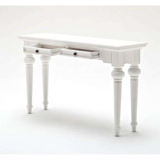 Proviko Wooden Console Table In Classic White_4