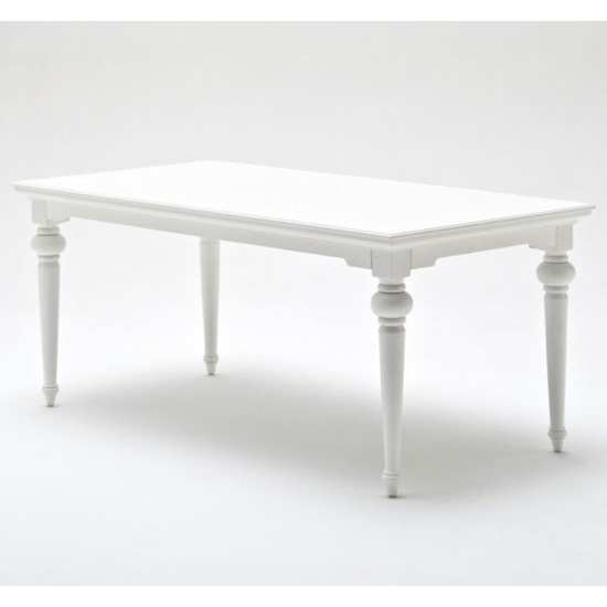 Proviko Wooden Dining Table In Classic White