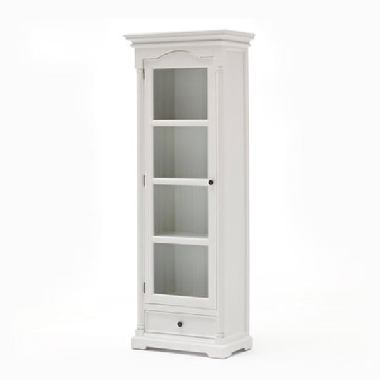 Proviko Glass Door Wooden Display Cabinet In Classic White_3