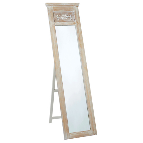 Photo of Province cheval mirror in weathered oak wooden frame