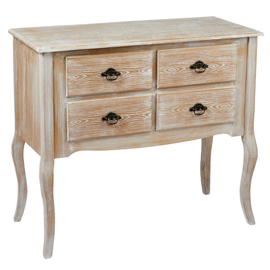Province Wooden Chest Of 4 Drawers In Weathered Oak