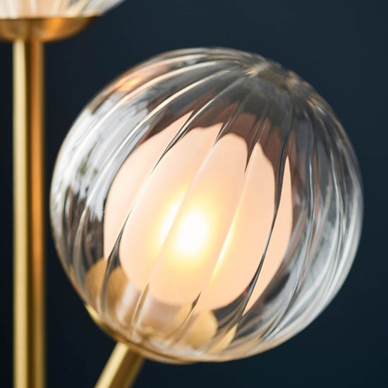 Provo Clear And Glass Shade Table Lamp In Satin Brass