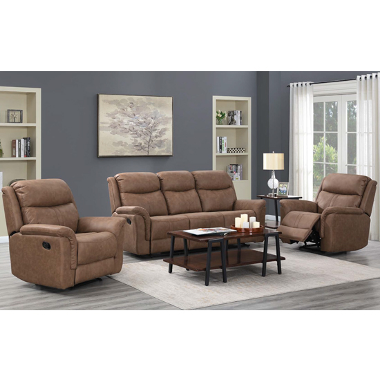 Photo of Proxima 3 seater sofa and 2 armchairs suite in dark taupe