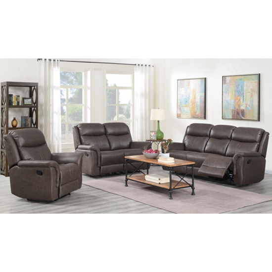 Read more about Proxima 3 seater sofa and 2 armchairs suite in rustic brown