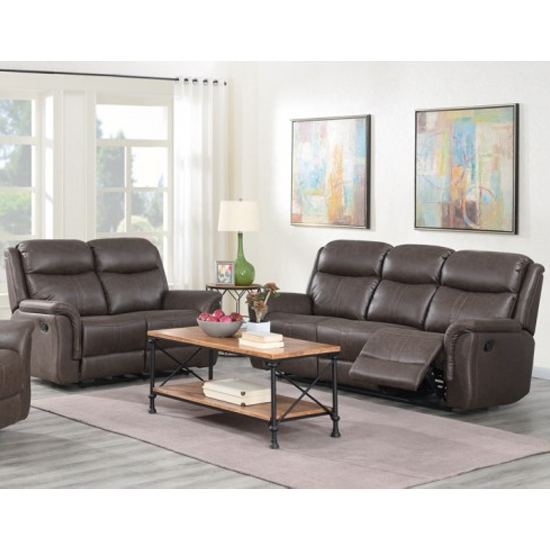 Read more about Proxima 3 seater sofa and 2 seater sofa suite in rustic brown