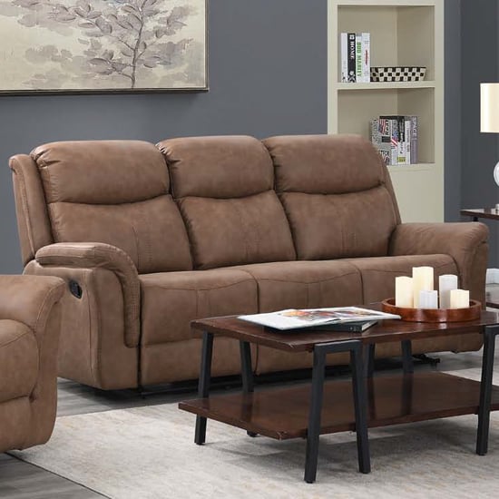 Photo of Proxima fabric 3 seater sofa in dark taupe