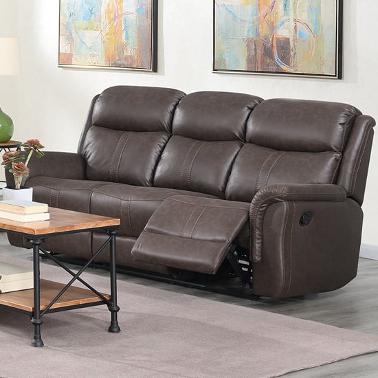 Read more about Proxima fabric 3 seater sofa in rustic brown