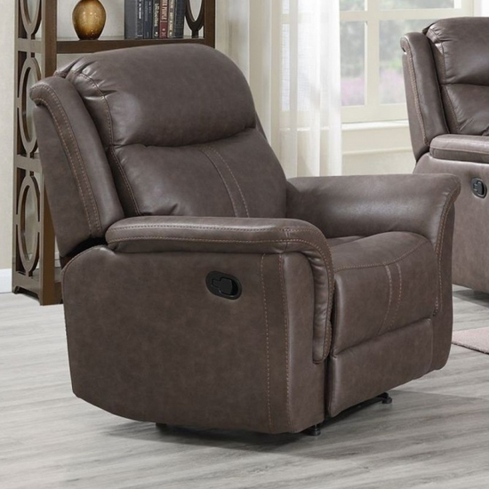 Read more about Proxima fabric lounge chaise armchair in rustic brown