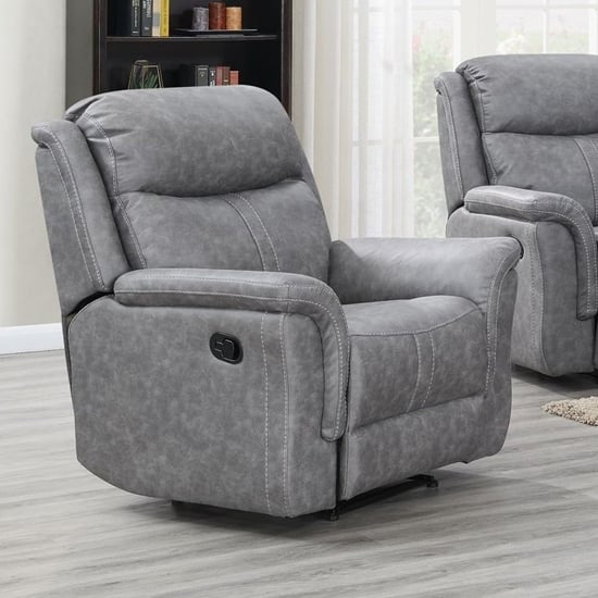 Photo of Proxima fabric lounge chaise armchair in silver grey