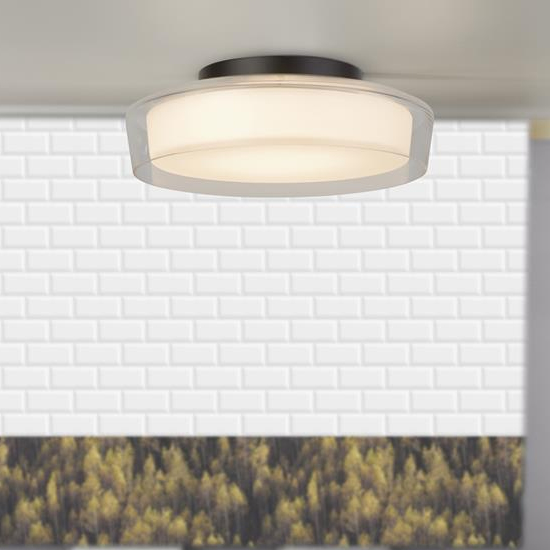 Product photograph of Puck Opal Flush Bathroom Ceiling Light In Black from Furniture in Fashion