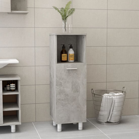 Read more about Pueblo bathroom storage cabinet with 1 door in concrete effect