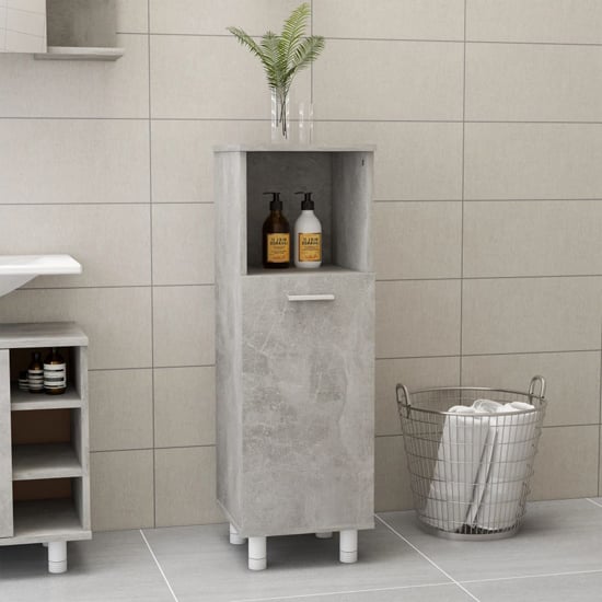 Pueblo Bathroom Storage Cabinet With 1 Door In Concrete Effect