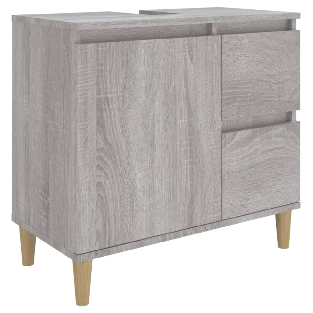 Pueblo Wooden 3 Piece Bathroom Furniture Set In Grey Sonoma