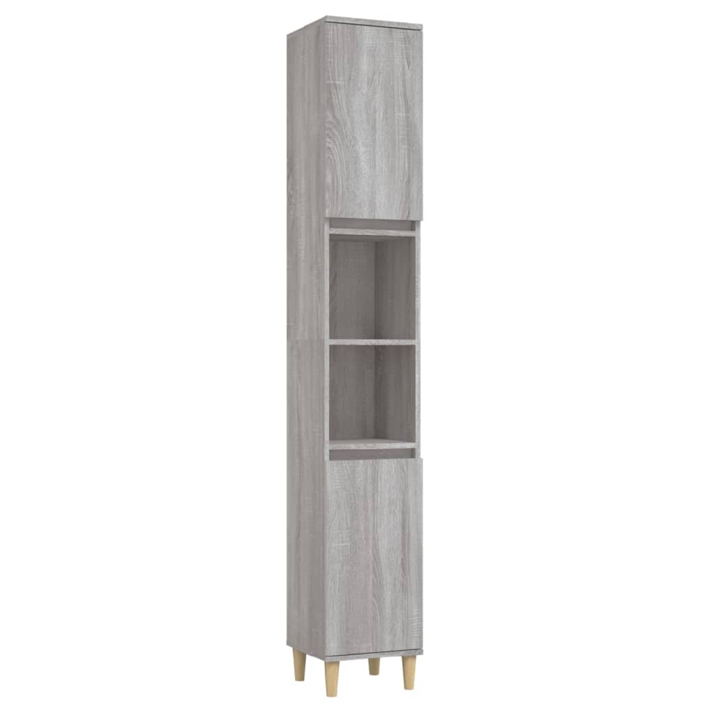 Pueblo Wooden 3 Piece Bathroom Furniture Set In Grey Sonoma