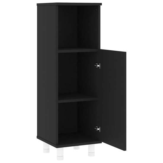Pueblo Wooden Bathroom Storage Cabinet With 1 Door In Black