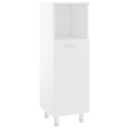 Pueblo Wooden Bathroom Storage Cabinet With 1 Door In White