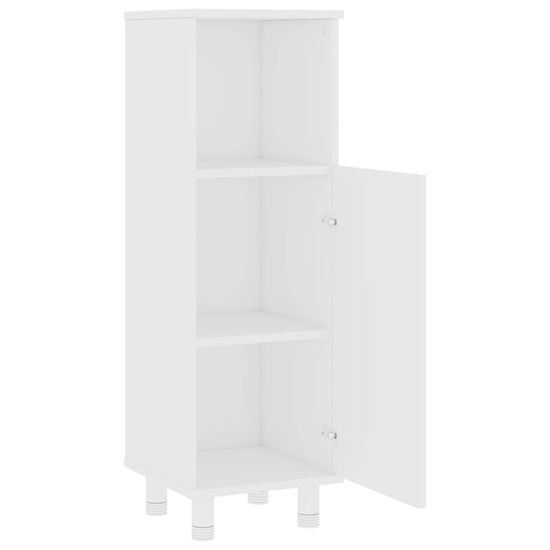 Pueblo Wooden Bathroom Storage Cabinet With 1 Door In White