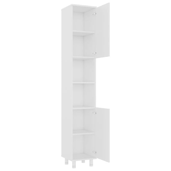 Pueblo Wooden Bathroom Storage Cabinet With 2 Doors In White