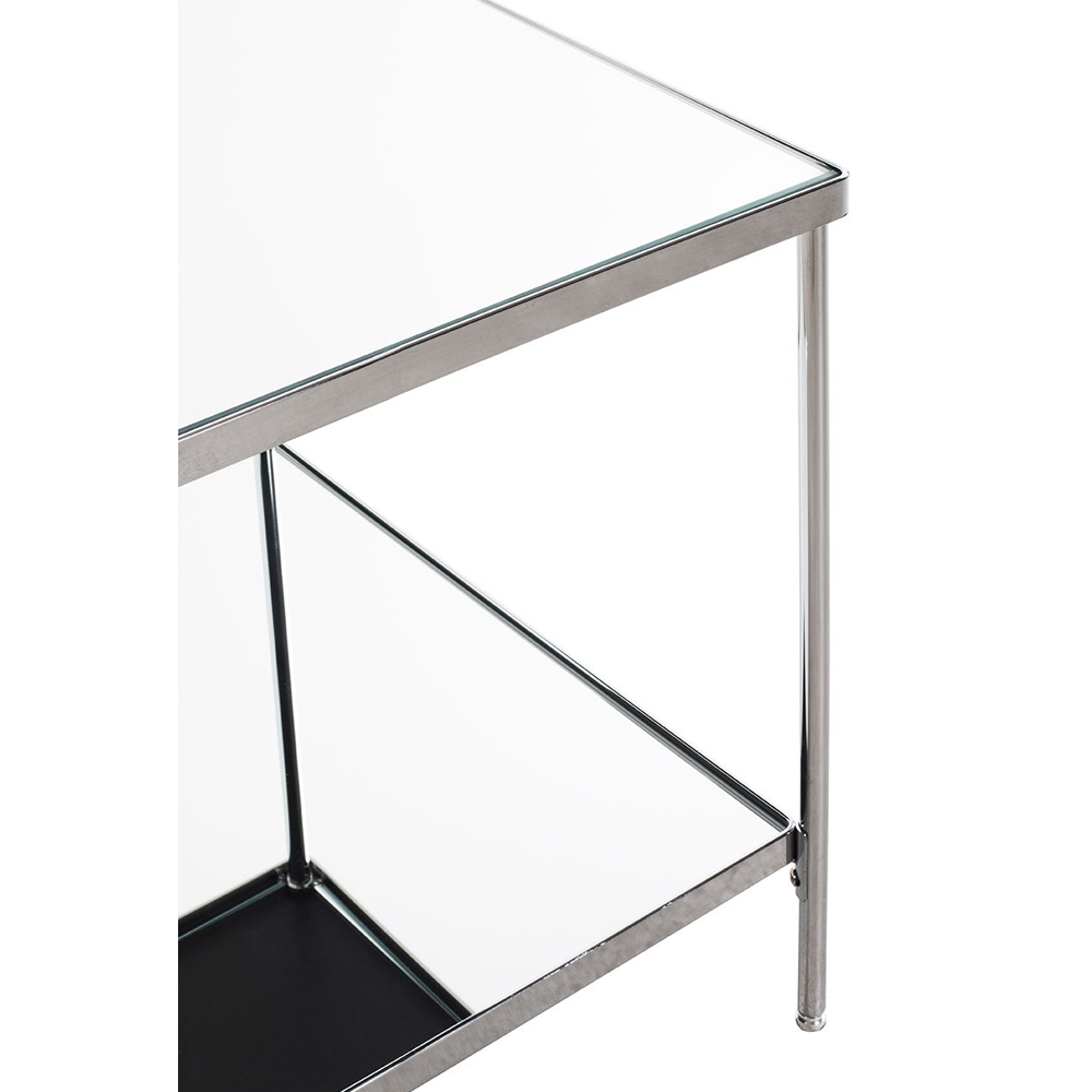 Pulaski Large Mirrored Square End Table With Chrome Frame