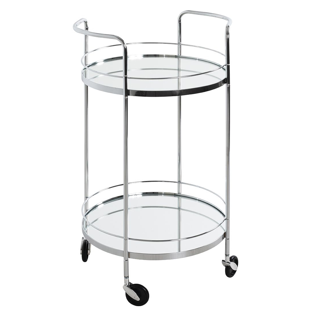 Pulaski Mirrored Drinks Serving Trolley With Chrome Frame