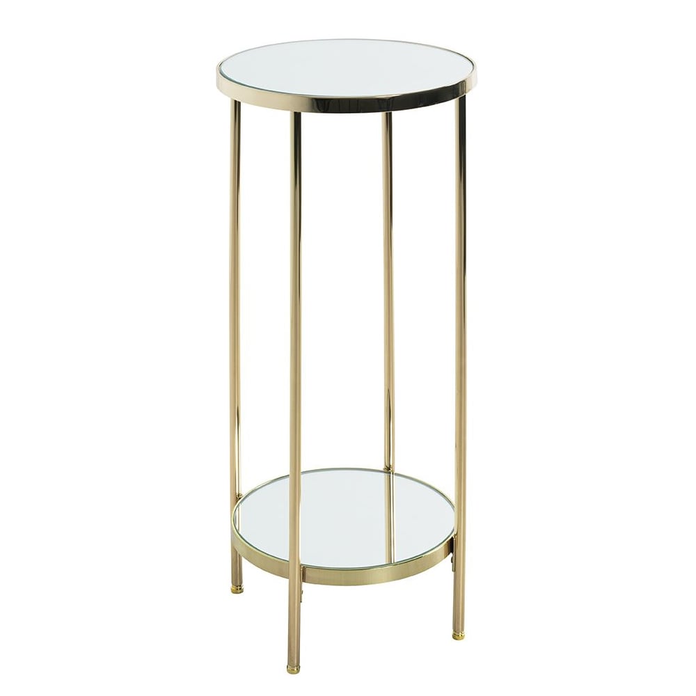 Pulaski Mirrored Round Flower Column With Brass Frame