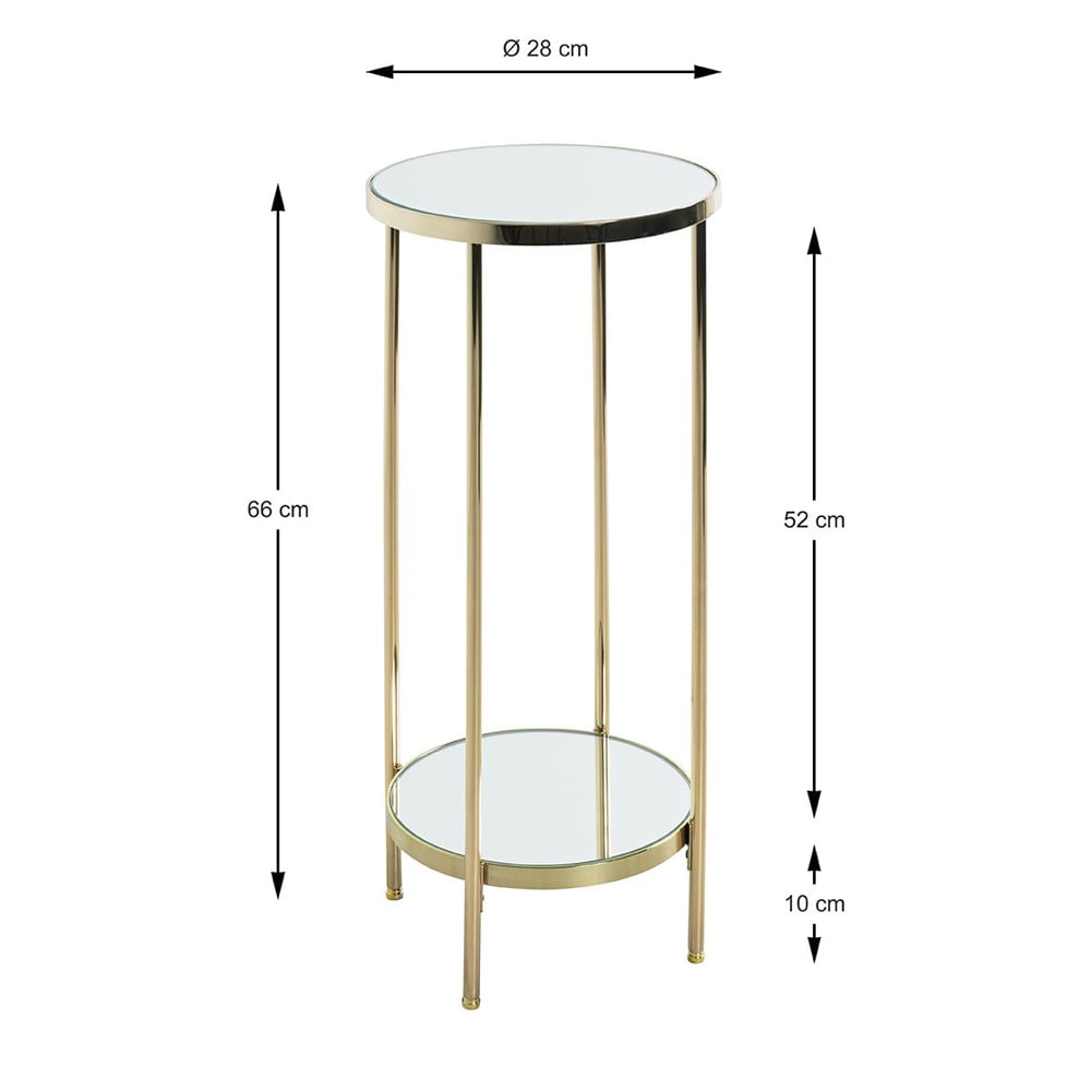 Pulaski Mirrored Round Flower Column With Brass Frame