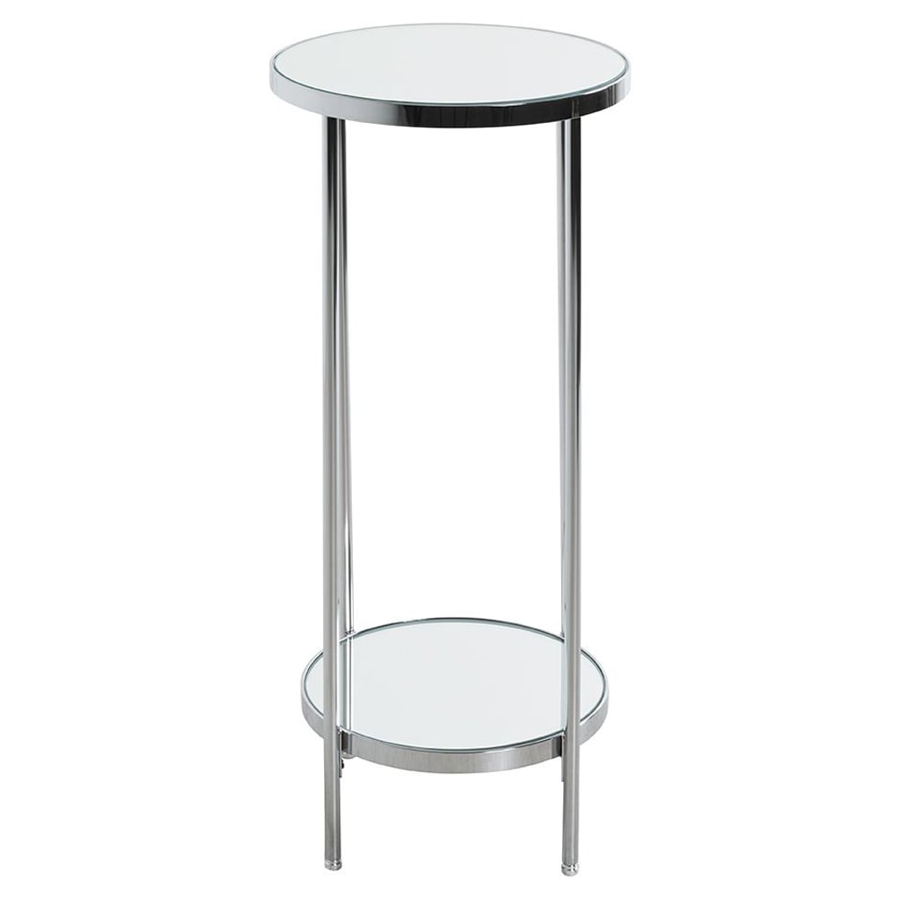 Pulaski Mirrored Round Flower Column With Chrome Frame