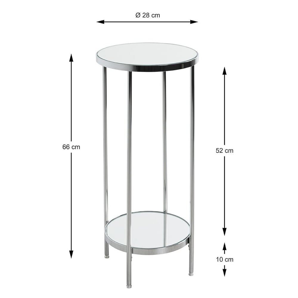 Pulaski Mirrored Round Flower Column With Chrome Frame