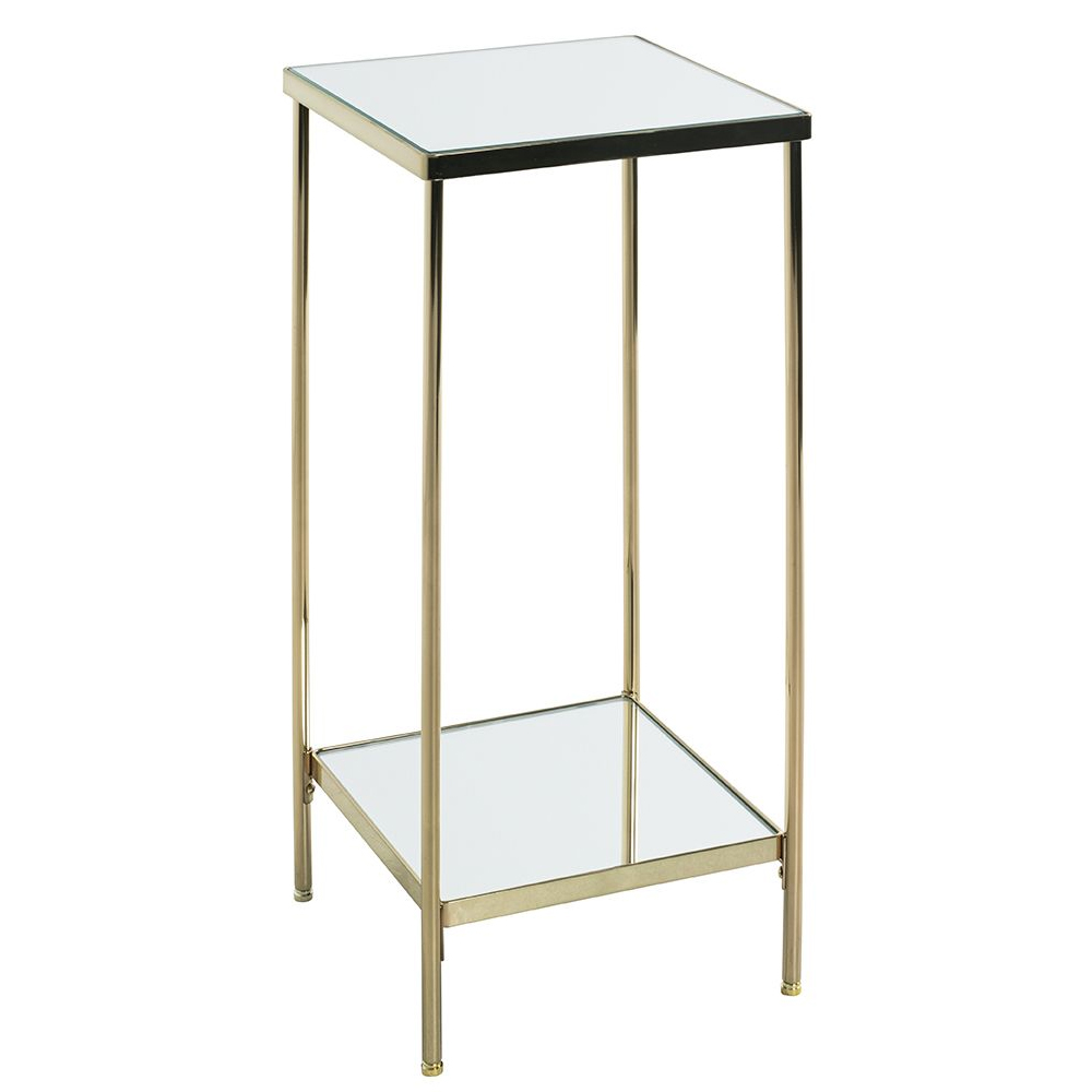 Pulaski Mirrored Square Flower Column With Brass Frame