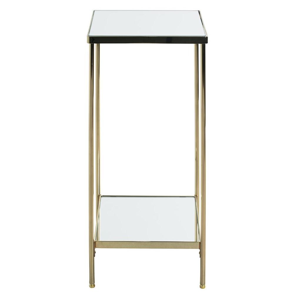 Pulaski Mirrored Square Flower Column With Brass Frame