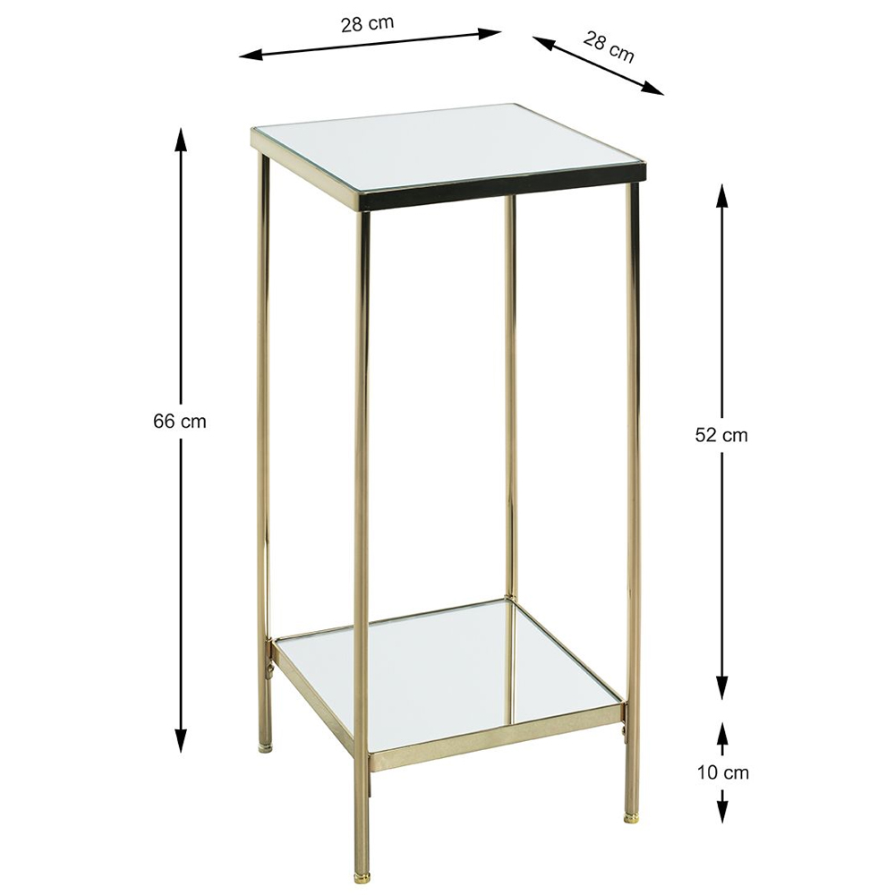 Pulaski Mirrored Square Flower Column With Brass Frame